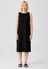 Washable Stretch Crepe Bateau Neck Dress