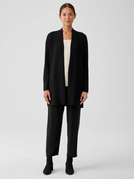 Merino High Collar Cardigan in Regenerative Wool