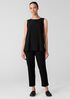 Washable Stretch Crepe Straight Pant