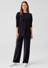 Cotton Velour Crew Neck Long Top