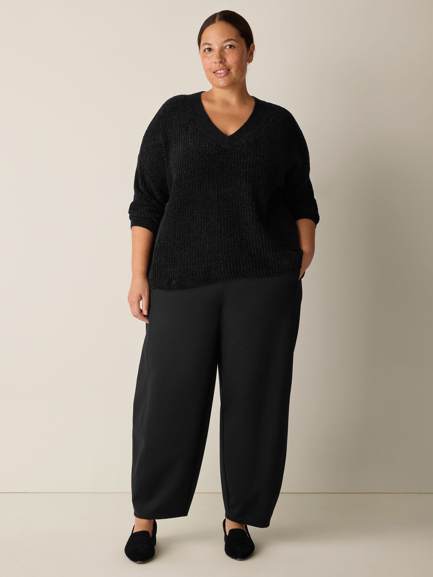 Chenille Blend V-Neck Top