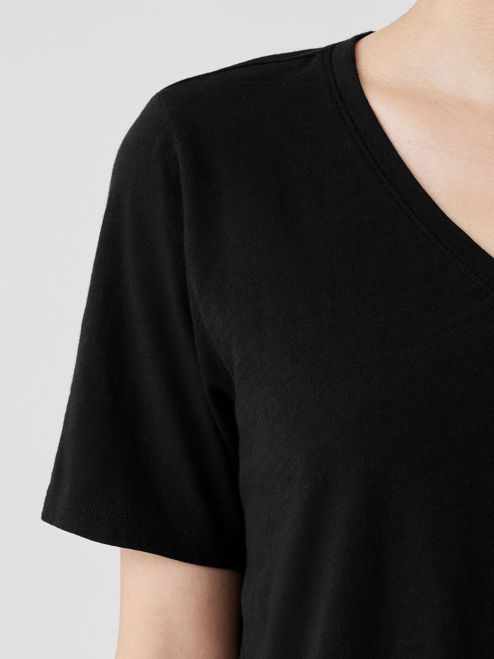 Organic Cotton Slub V-Neck Tee