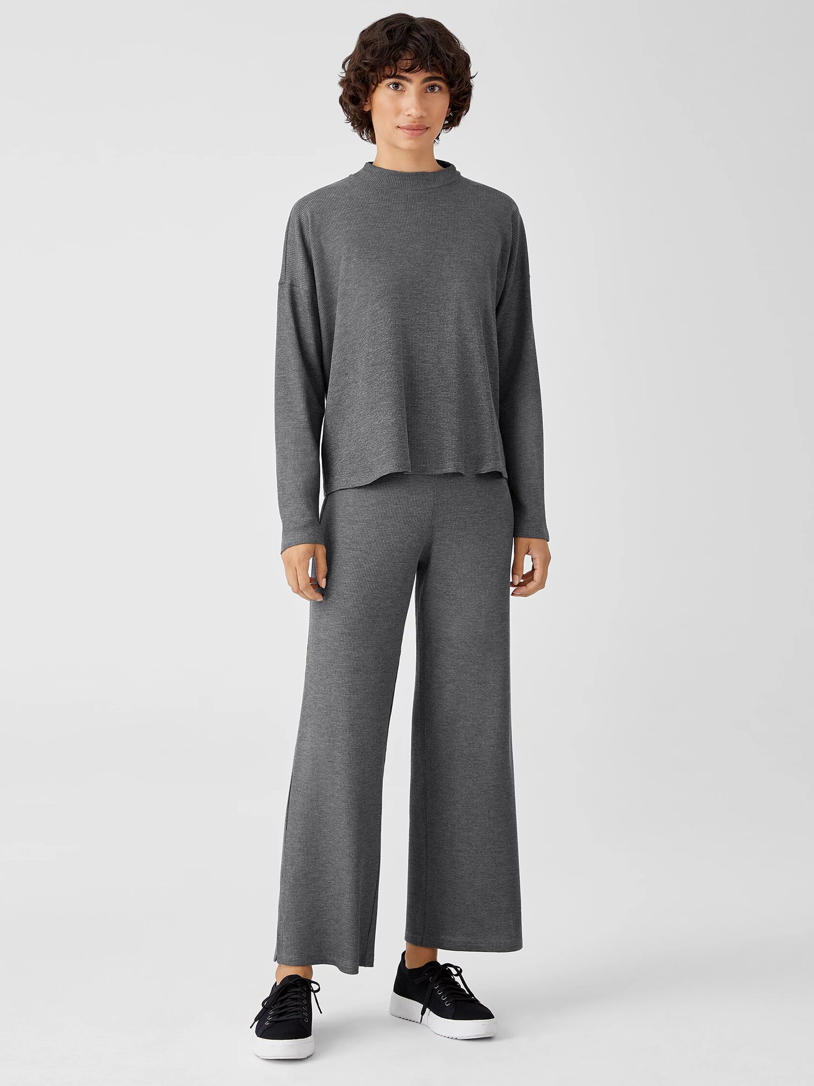 Cozy Waffle Knit Straight Pant