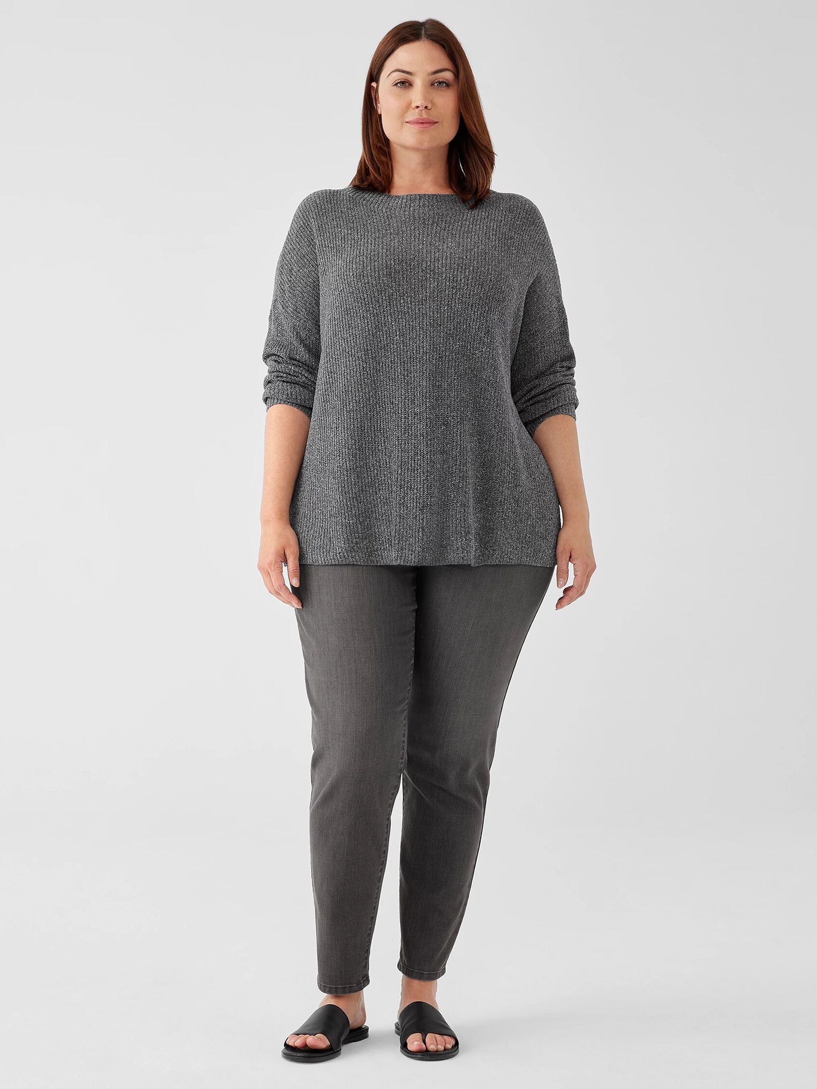 Silk Noil Funnel Neck Top