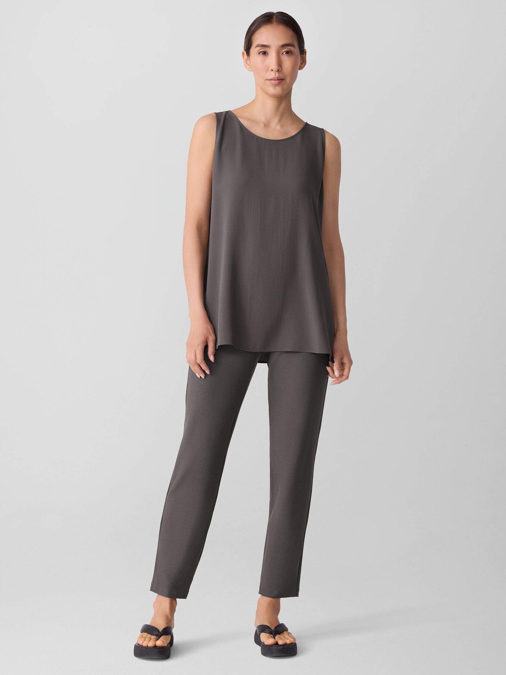Washable Stretch Crepe Slim Pant