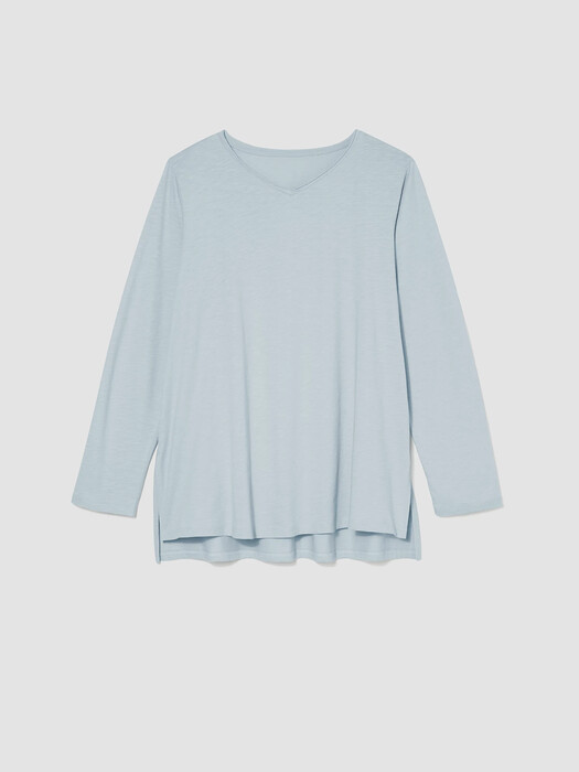 Slubby Organic Cotton V-Neck Sleep Top