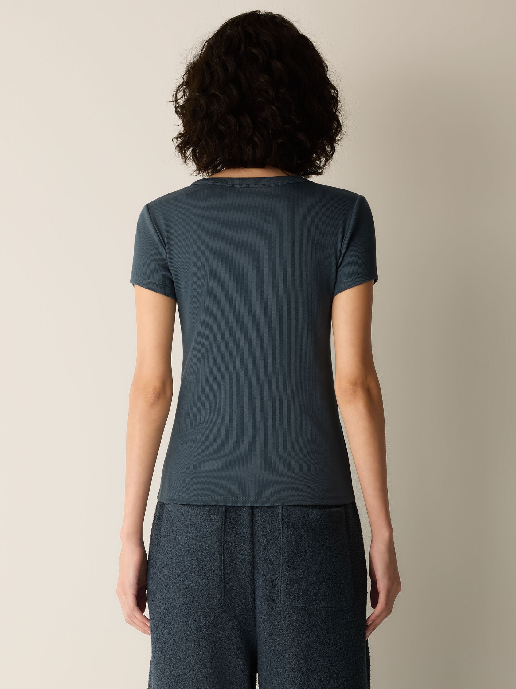Organic Cotton Stretch Rib Crew Neck Tee