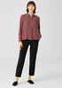 Silk Georgette Crepe Classic Collar Shirt