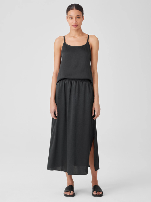 Hammered Silk Cotton A-Line Skirt