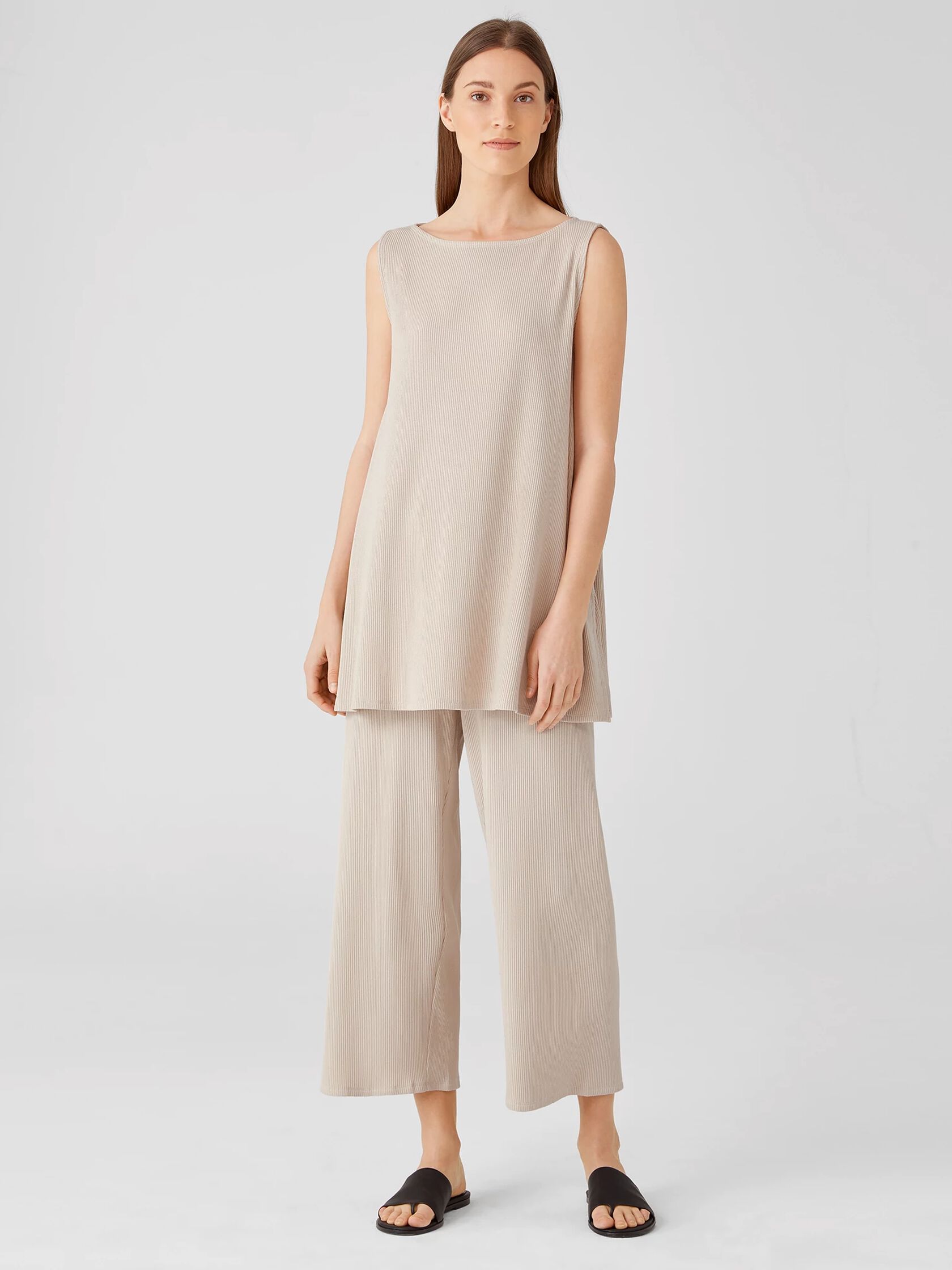 Ribbed Organic Cotton Blend Long Top
