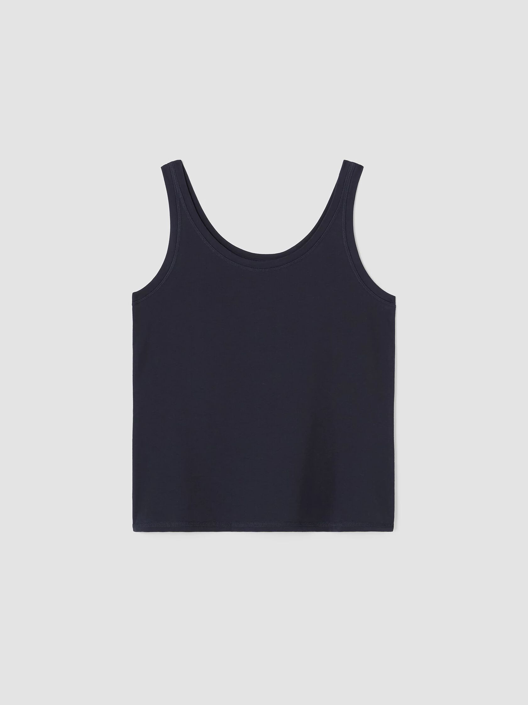 Pima Cotton Stretch Jersey Scoop Neck Tank