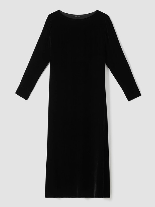 Velvet Bateau Neck Dress | EILEEN FISHER Velvet Bateau Neck Dress | EILEEN FISHER