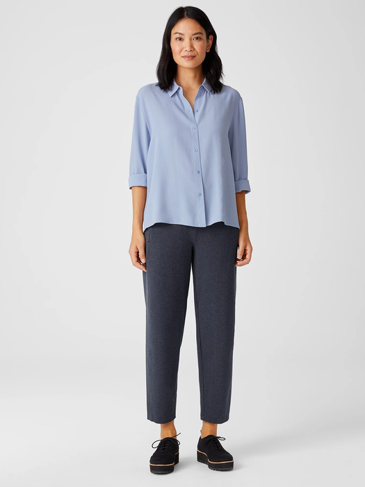 Organic Cotton Melange Crepe Lantern Pant