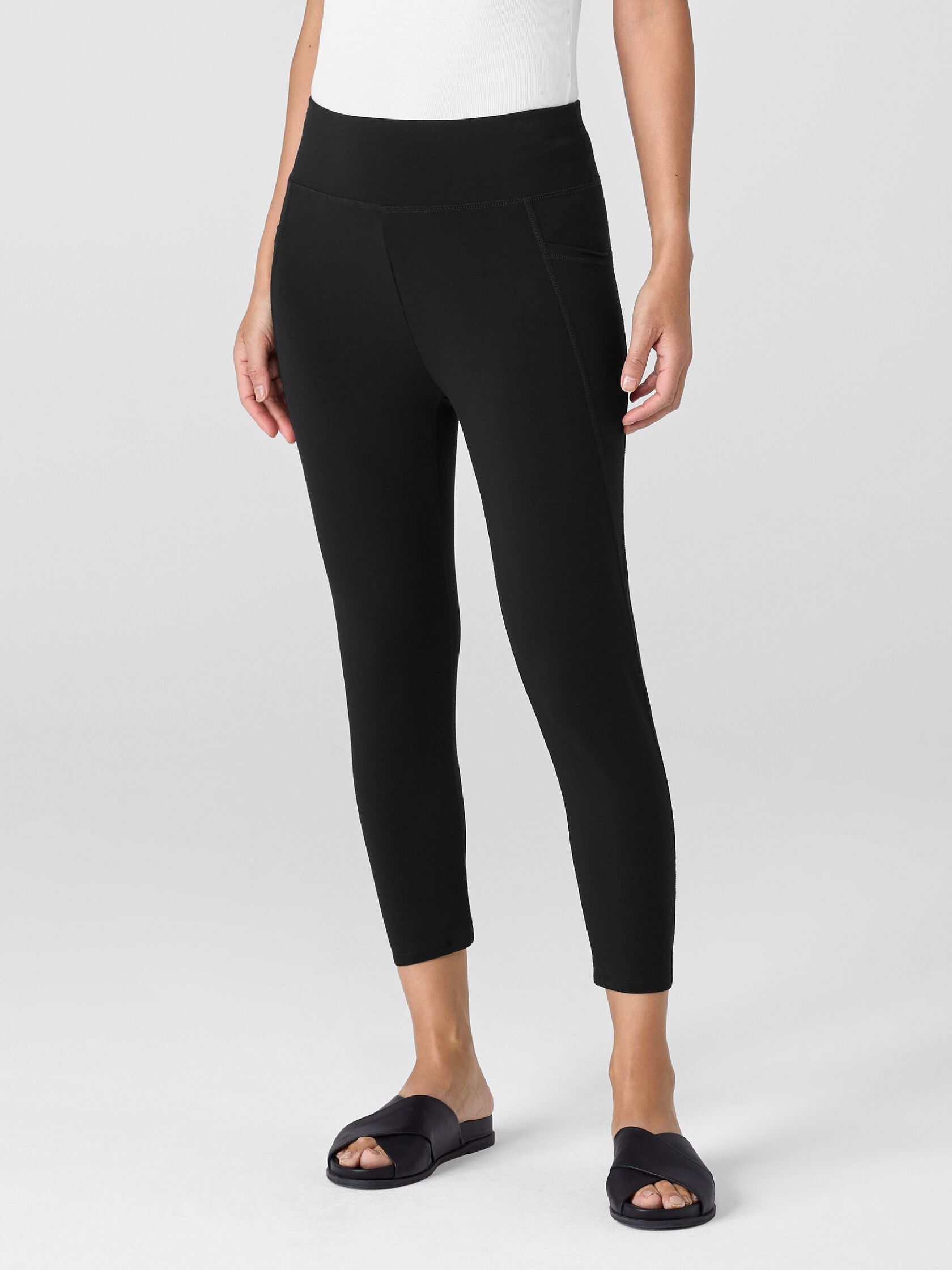 Pima Cotton Stretch Jersey Capri Leggings