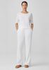 Organic Linen Cotton Jewel Neck Top
