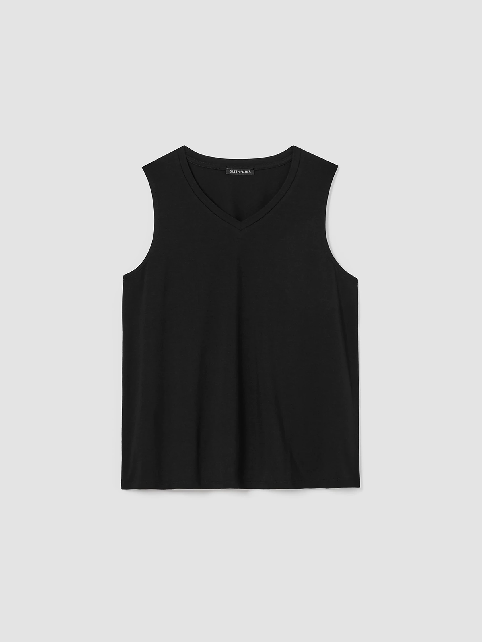 Stretch Jersey Knit VNeck Tank EILEEN FISHER