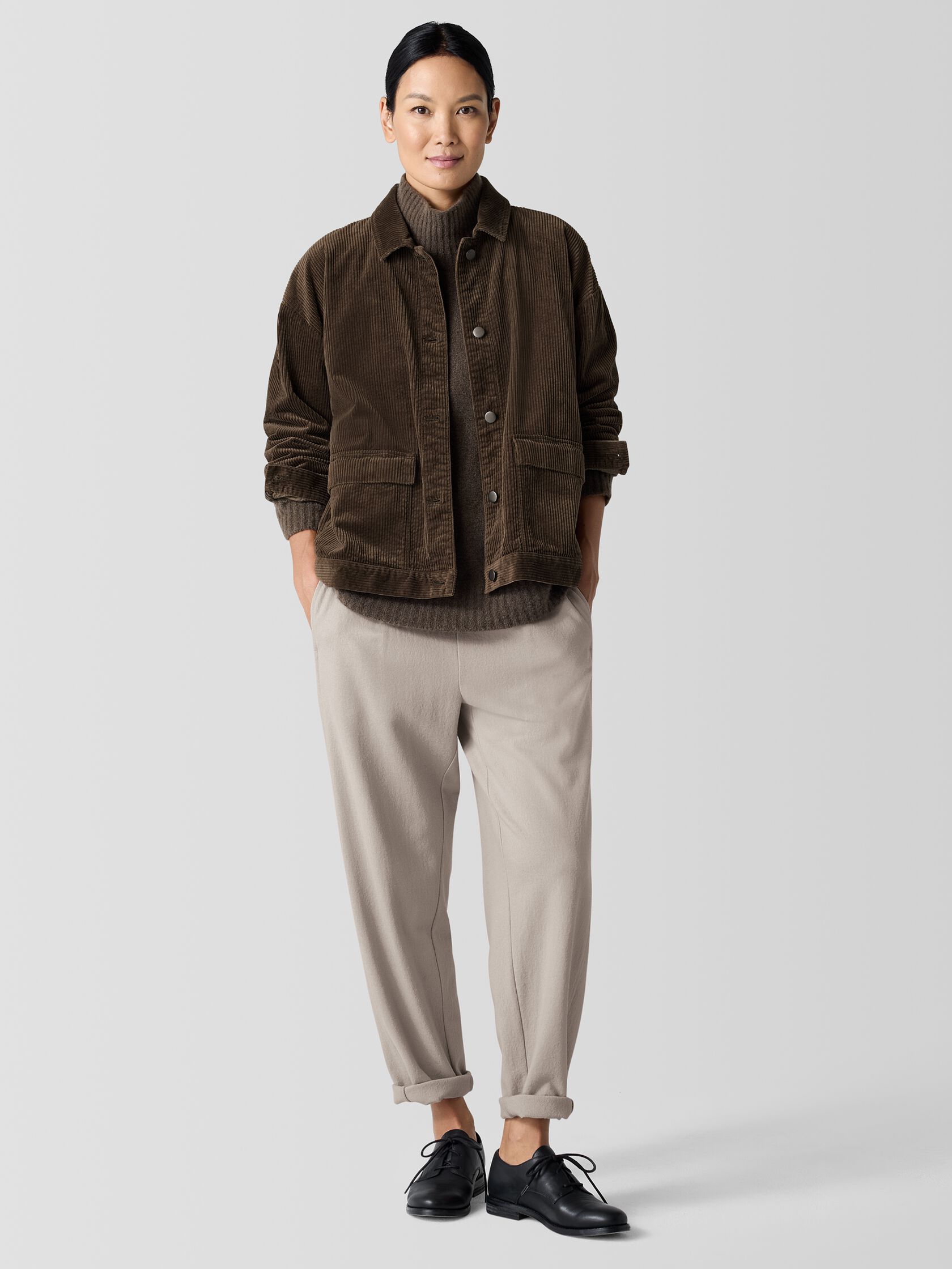 Organic Cotton Corduroy Classic Collar Jacket