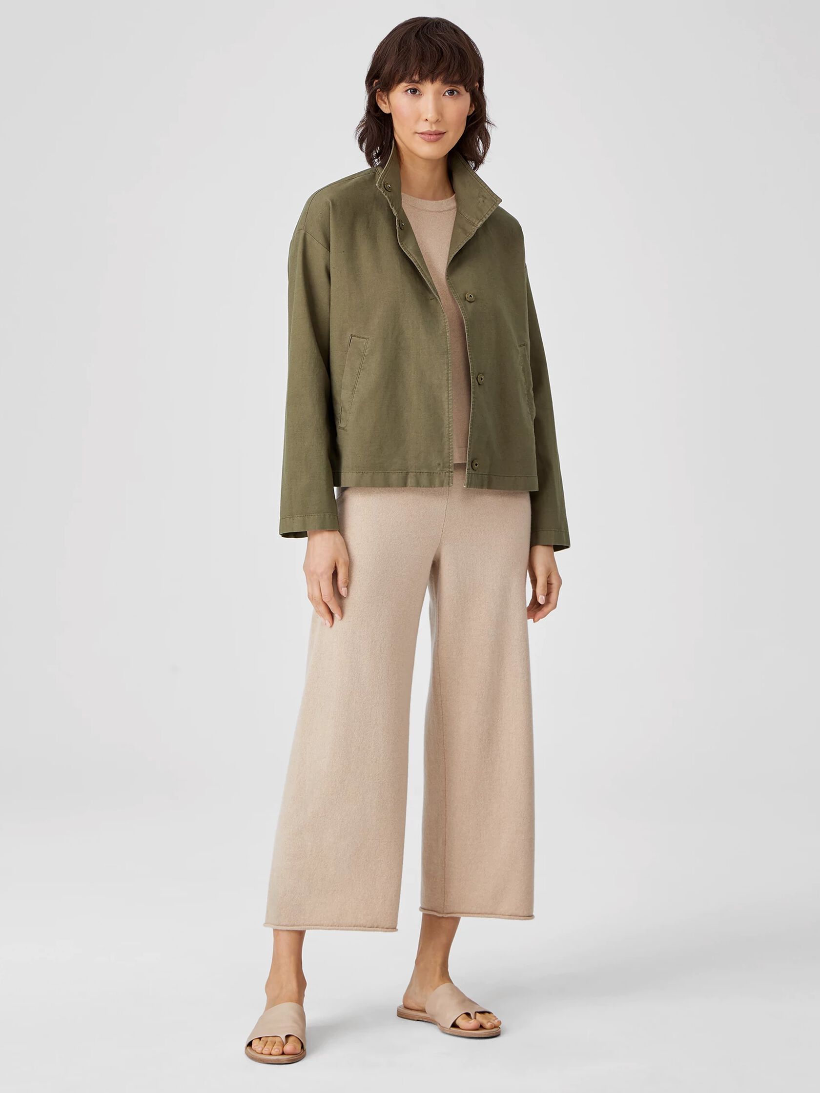 Organic Cotton Hemp Stand Collar Jacket
