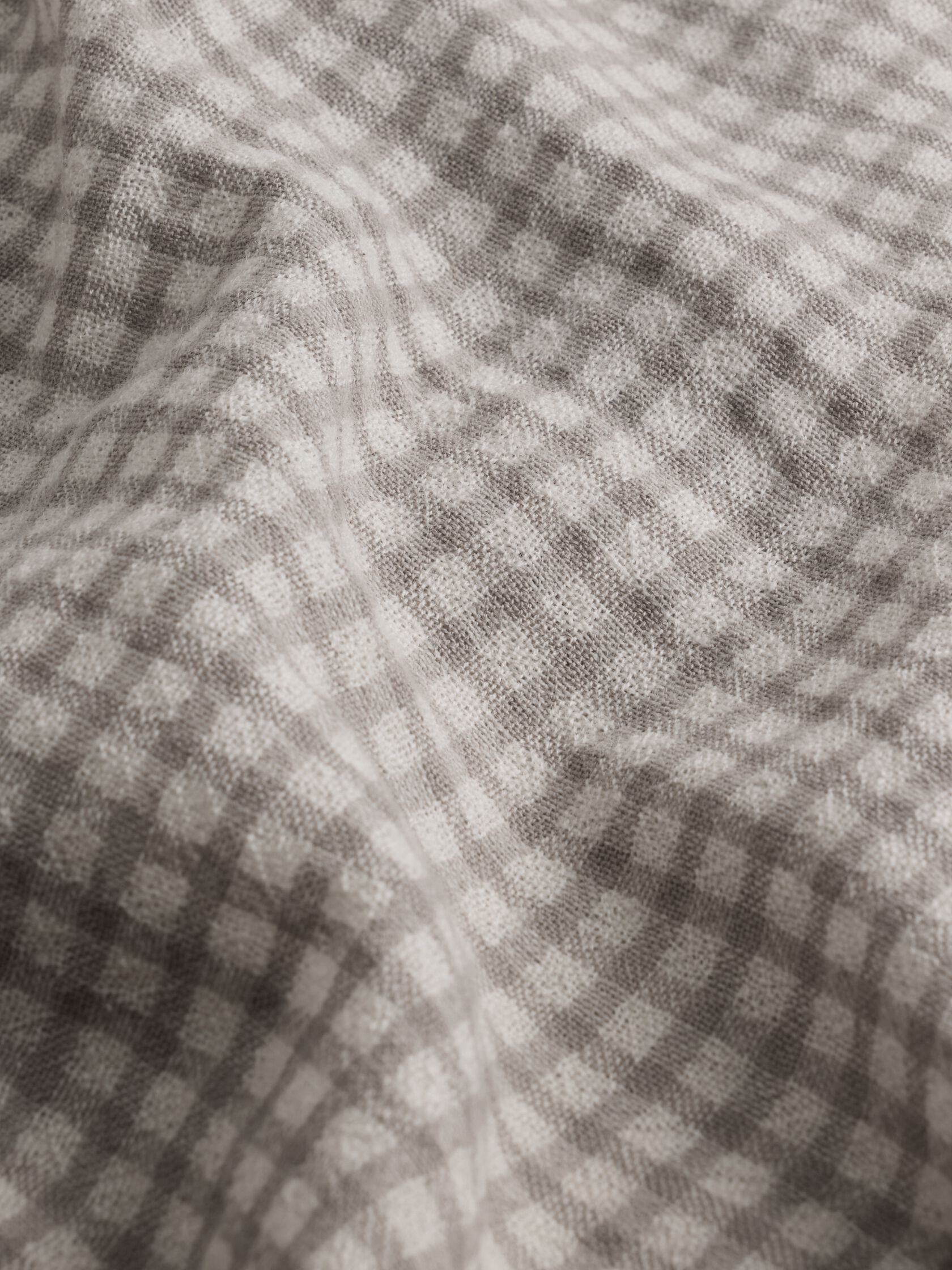 Wool Cotton Check Classic Collar Long Shirt