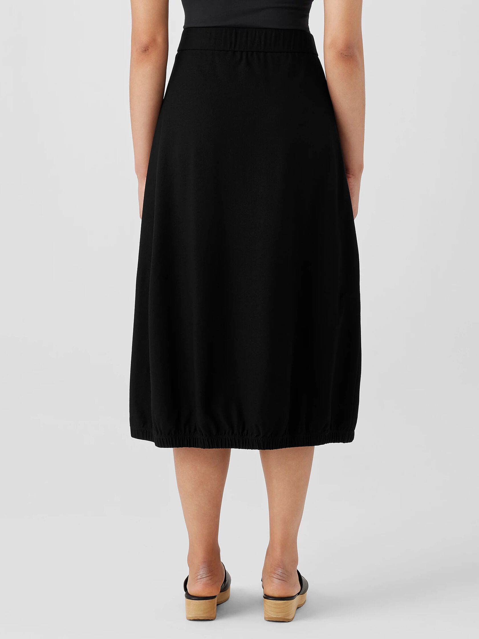 Washable Stretch Crepe Lantern Skirt