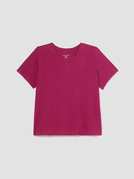 Organic Cotton Slub V-Neck Tee