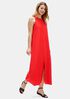 Tencel & Viscose Crepe Front Slit Maxi Dress