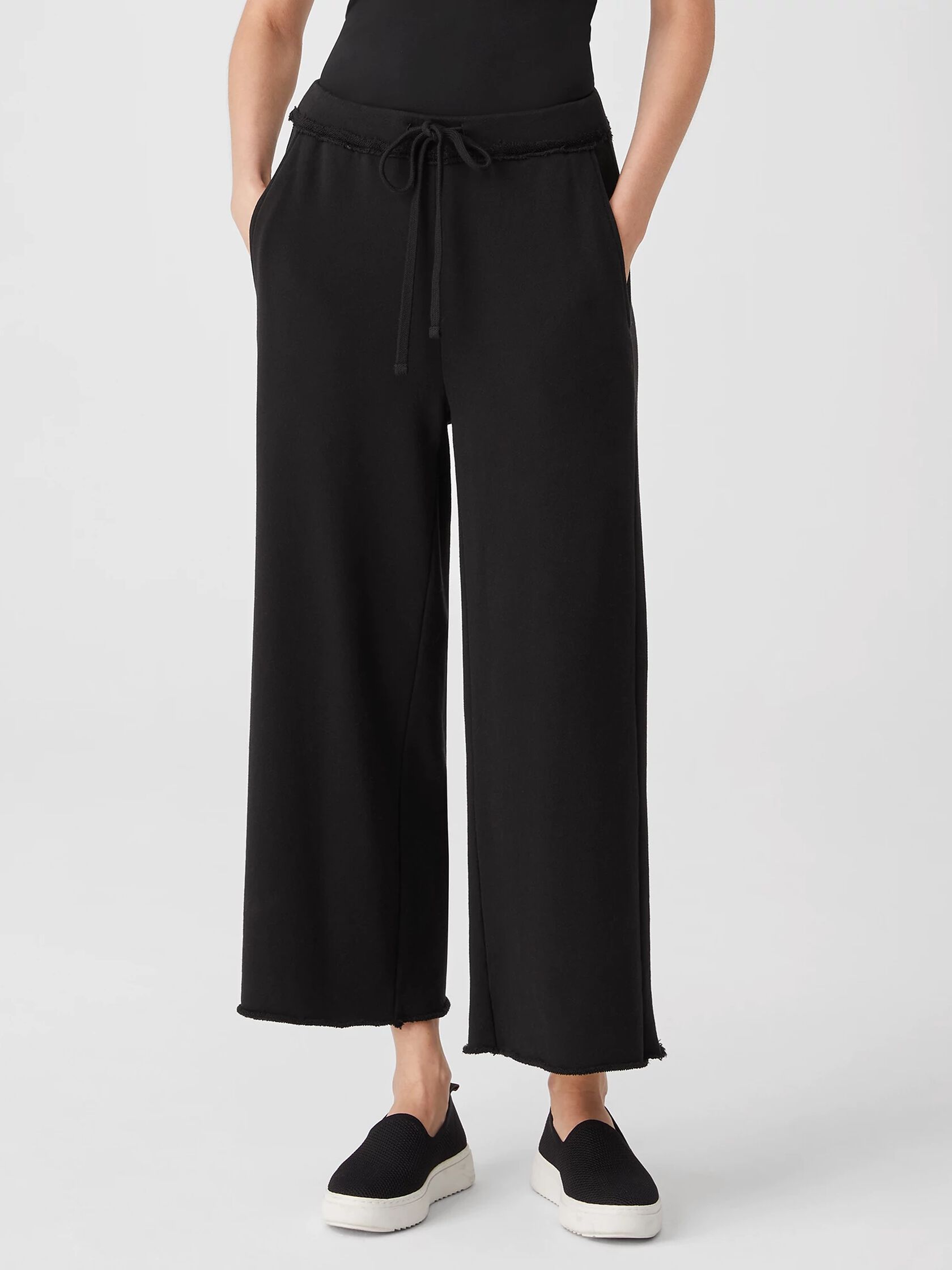 Organic Cotton French Terry Wide-Leg Pant