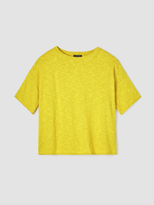 Organic Linen Cotton Slub Bateau Neck Top