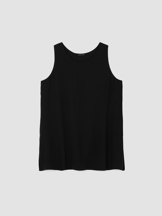 Silk Georgette Crepe Ballet Neck Tank