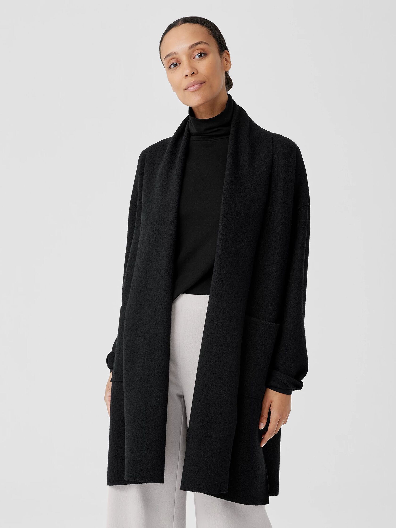 Lightweight Boiled Wool Coat in Responsible Wool