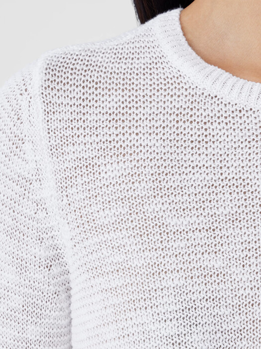 Organic Linen Cotton Slub Crew Neck Top