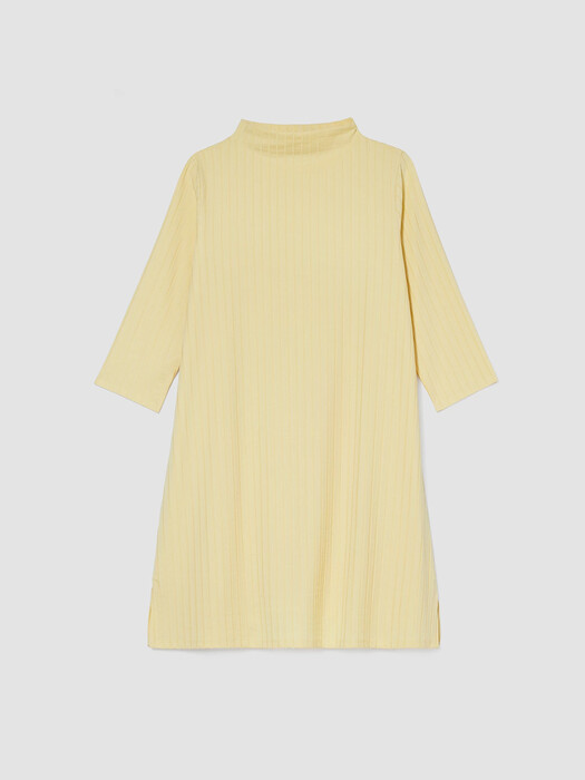 Washable StretchRib Funnel Neck Dress