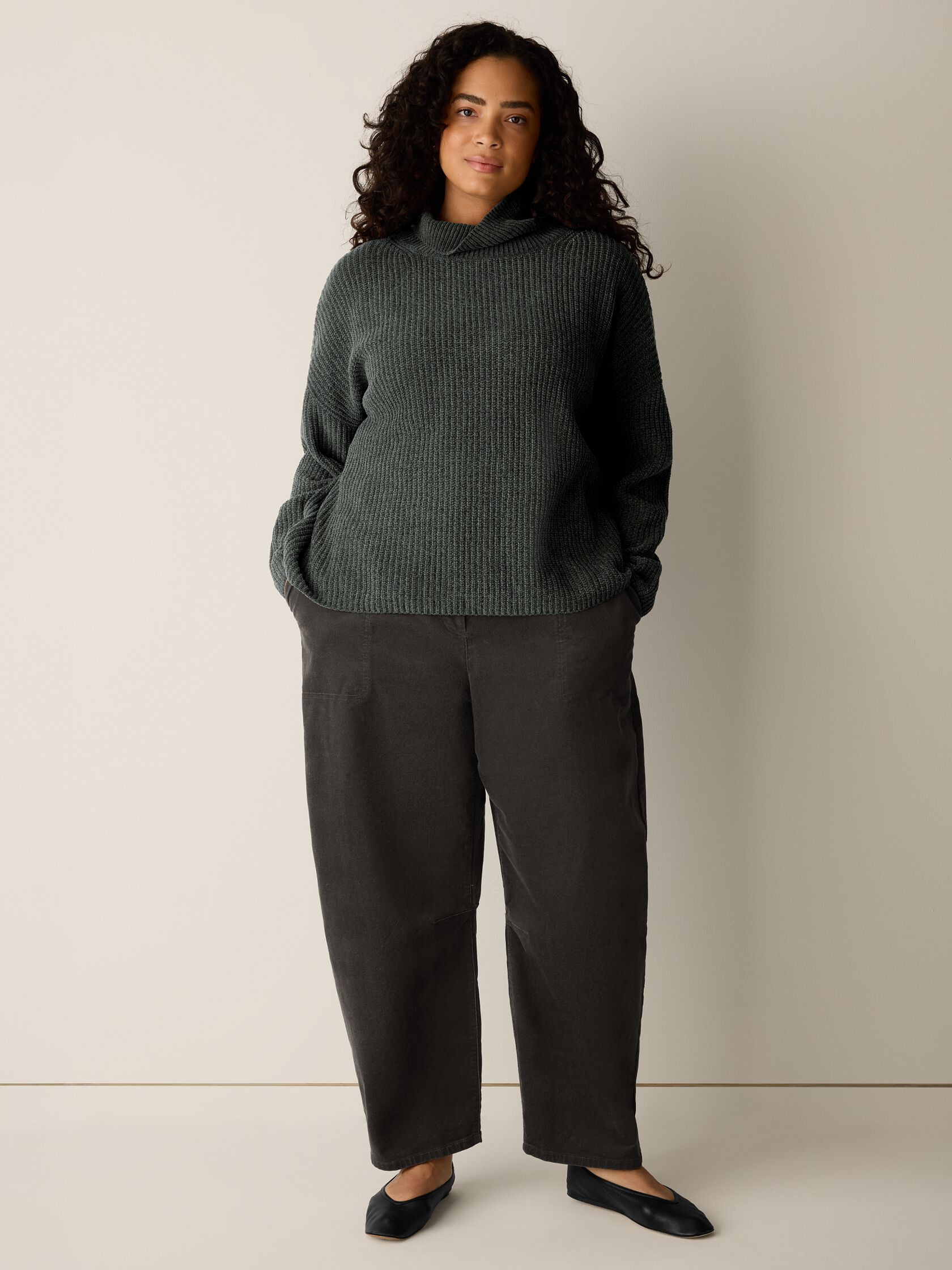 Organic Cotton Chenille Turtleneck Top