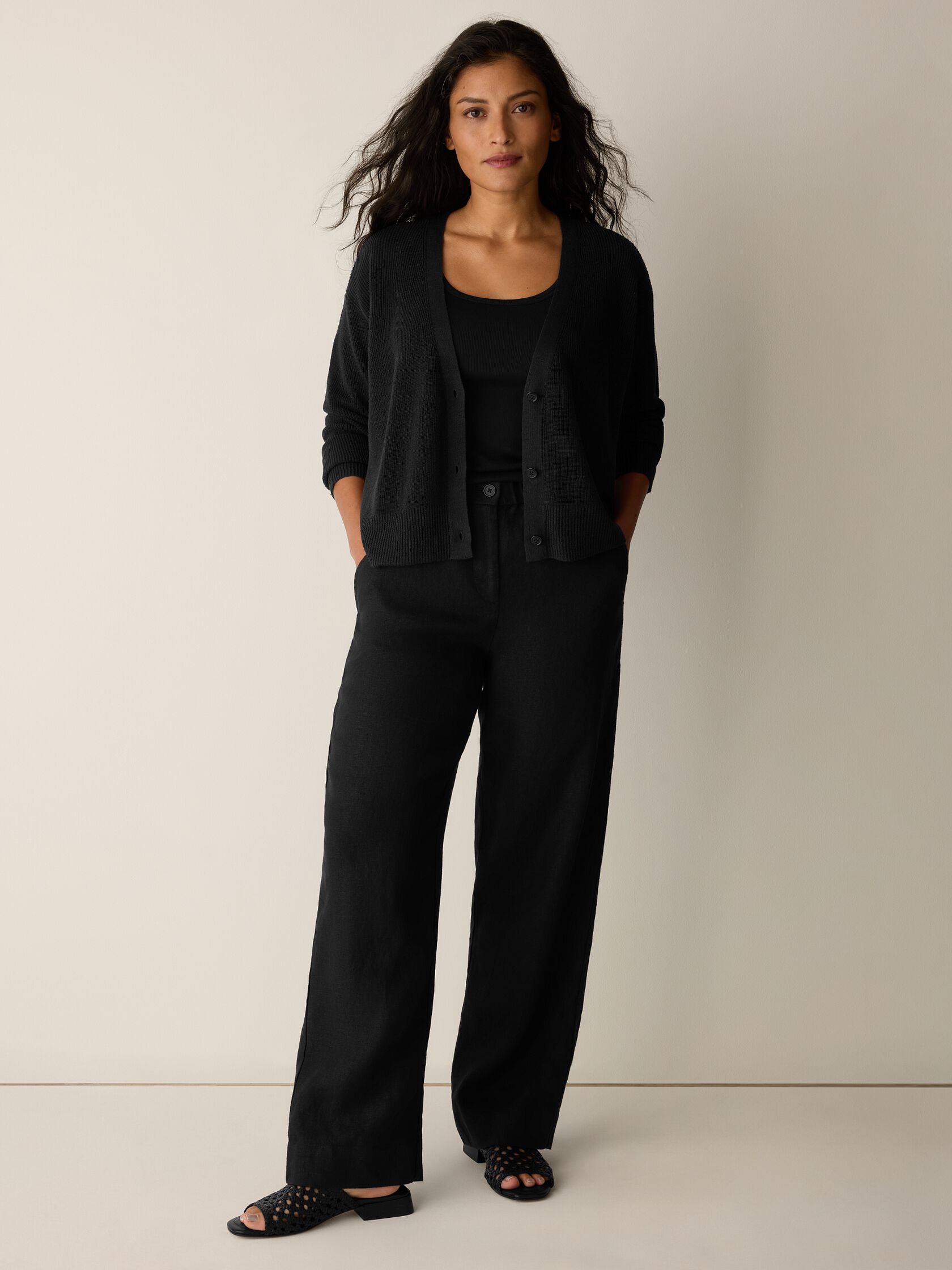 Heavy Organic Linen Full-Length Straight Pant