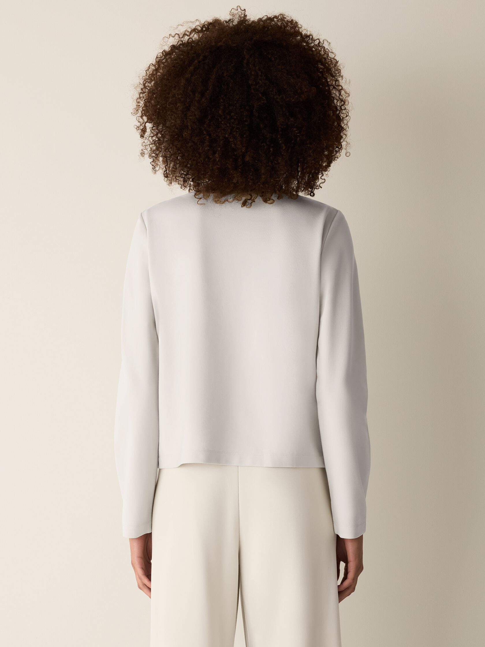 Washable Flex Ponte Round Neck Jacket