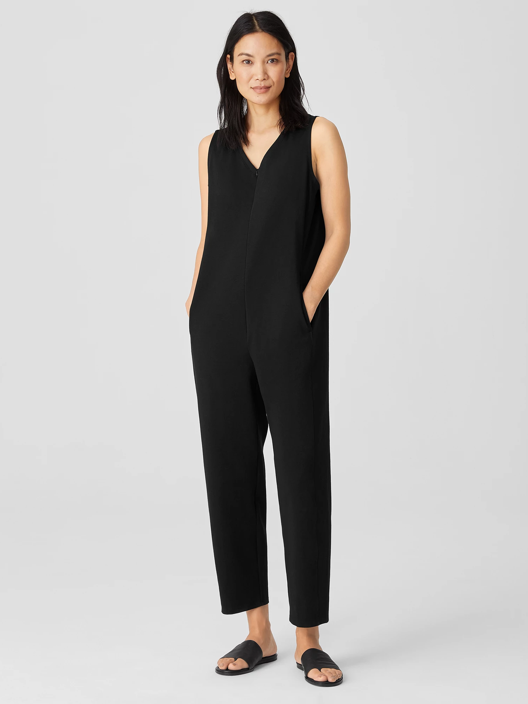 Cotton Ponte Lantern Jumpsuit EILEEN FISHER