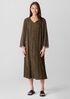 Crushed Silk V-Neck Dress