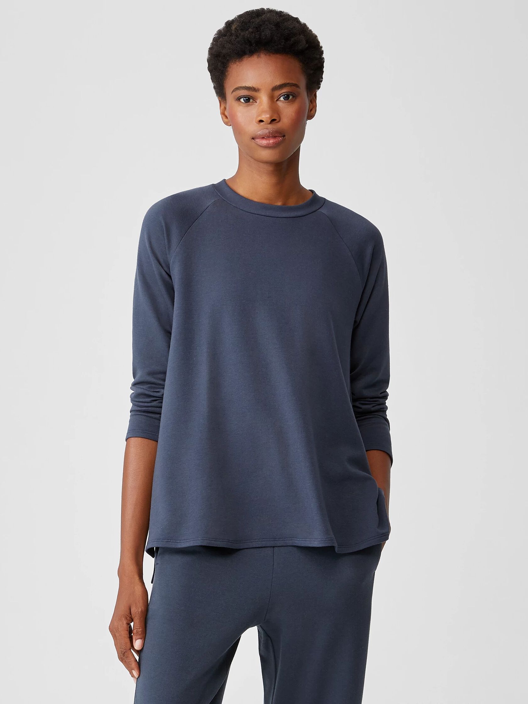 Cozy Brushed Terry Raglan-Sleeve Top