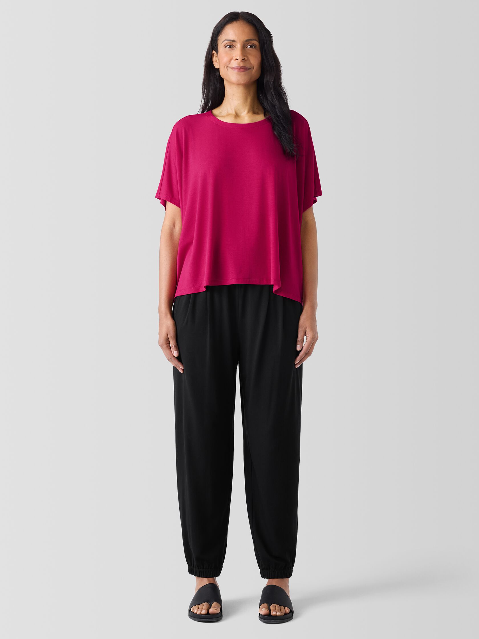 Fine Jersey Crew Neck Box-Top