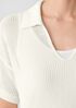 Cotton Silk Cord Split Neck Top
