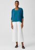 Organic Linen Cotton Tuck Cropped Cardigan