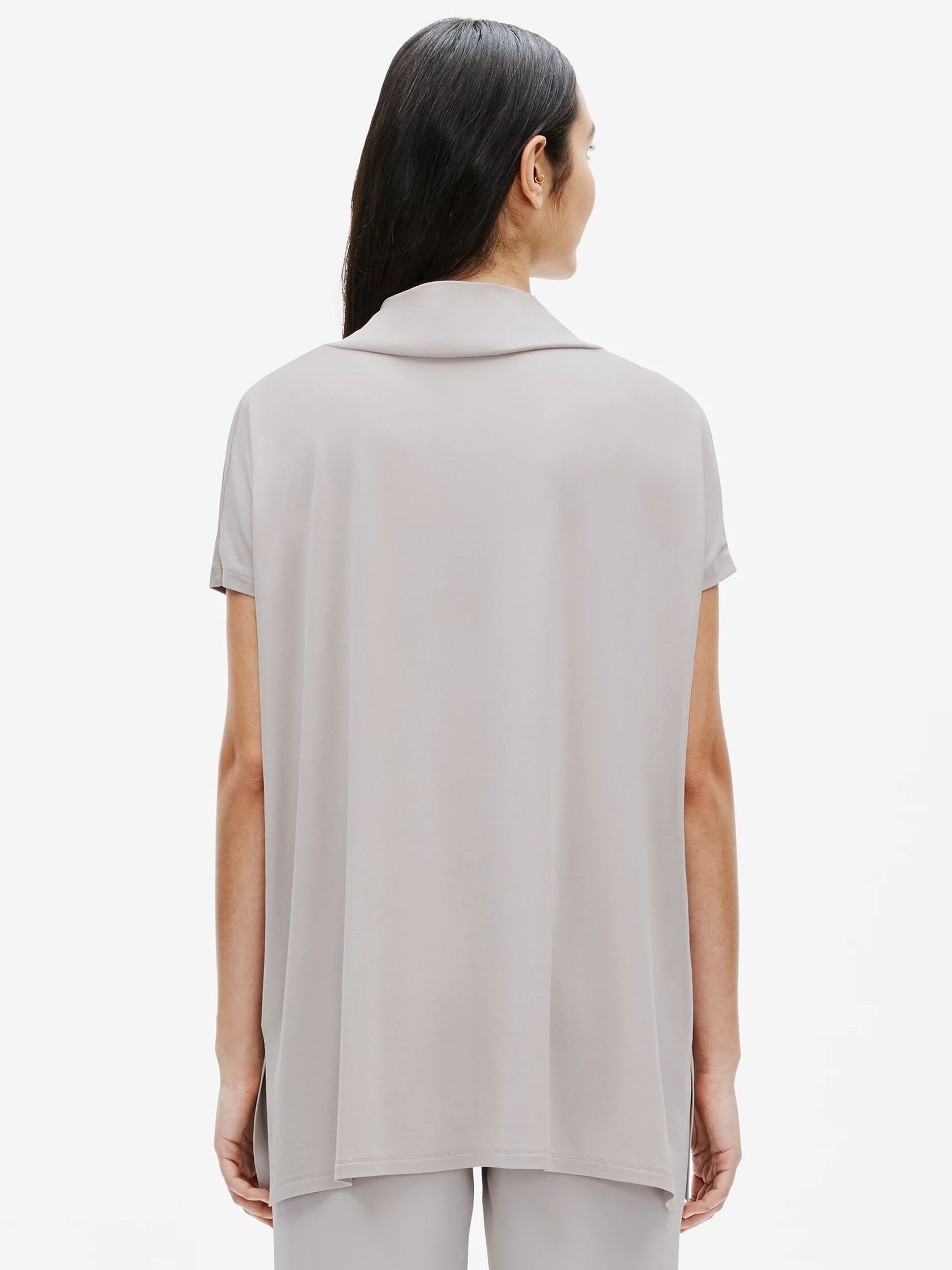 Stretch Silk Jersey Funnel Neck Tunic