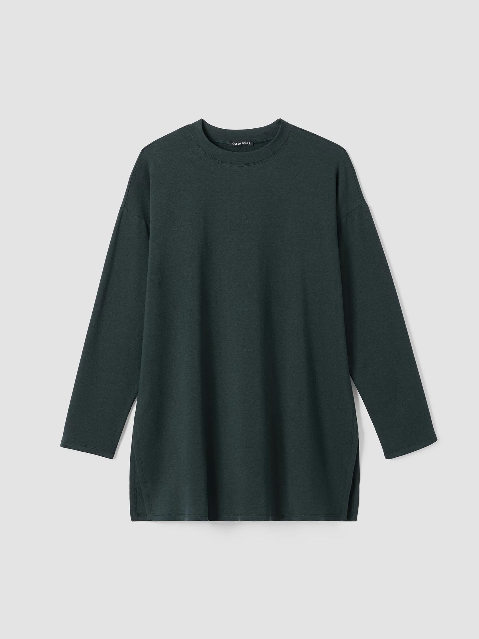 Cozy Brushed Terry Hug Crew Neck Long Top