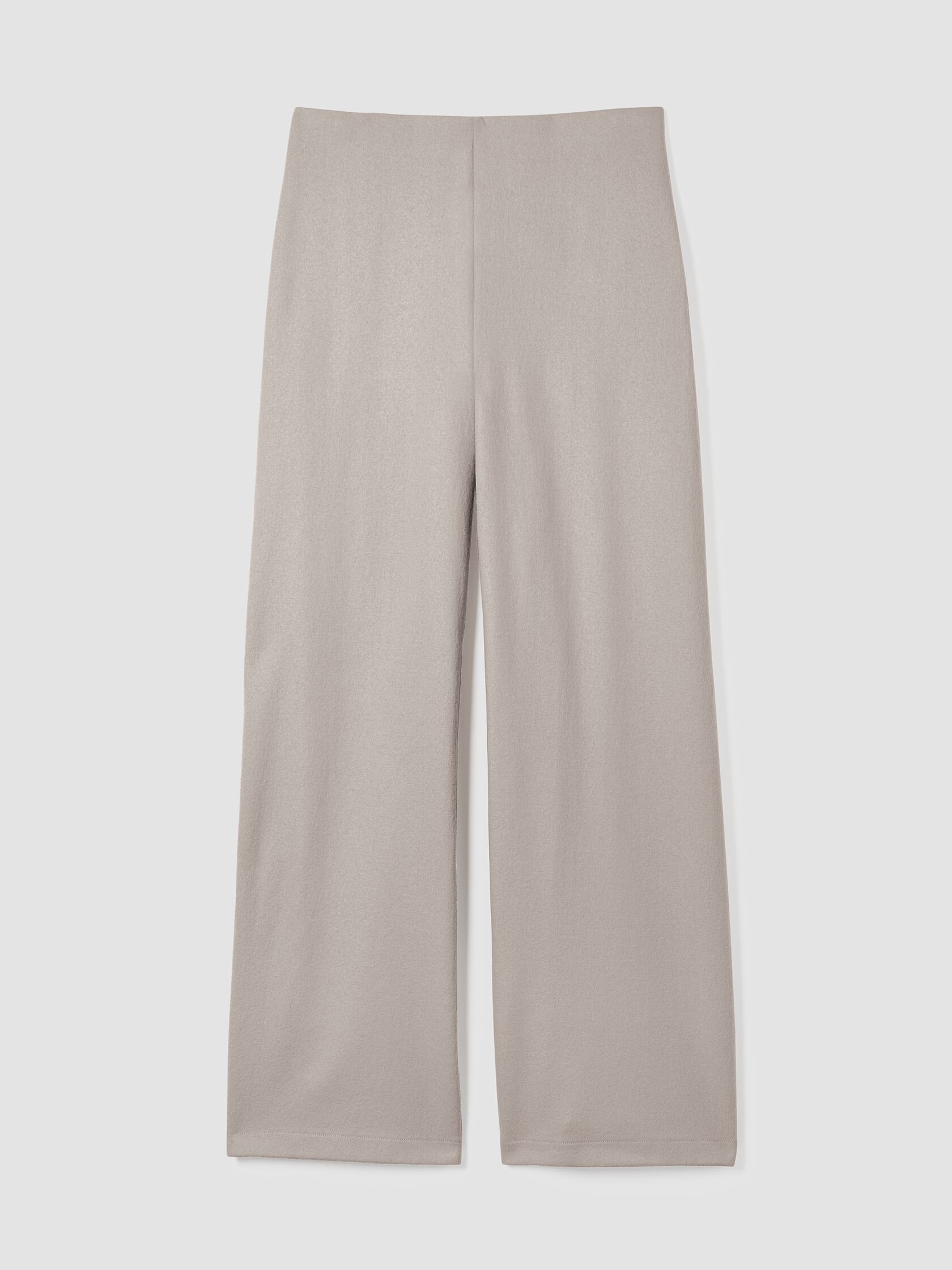 Felted Wool Jersey Wide-Leg Long Pant in Regenerative Wool
