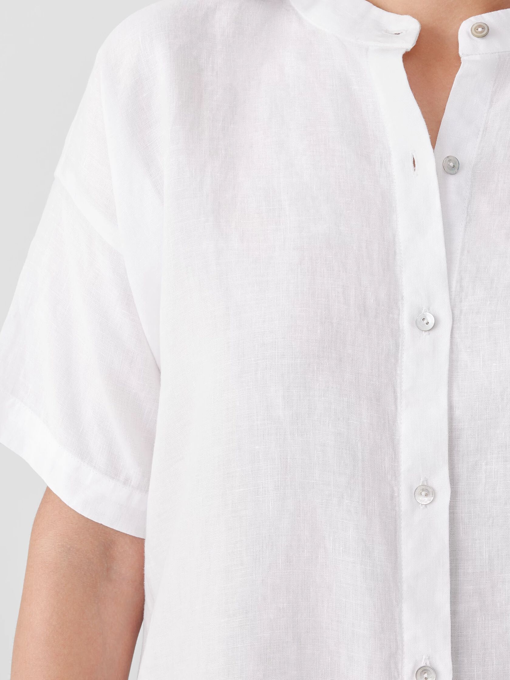 Handkerchief Linen Short-Sleeve Long Shirt