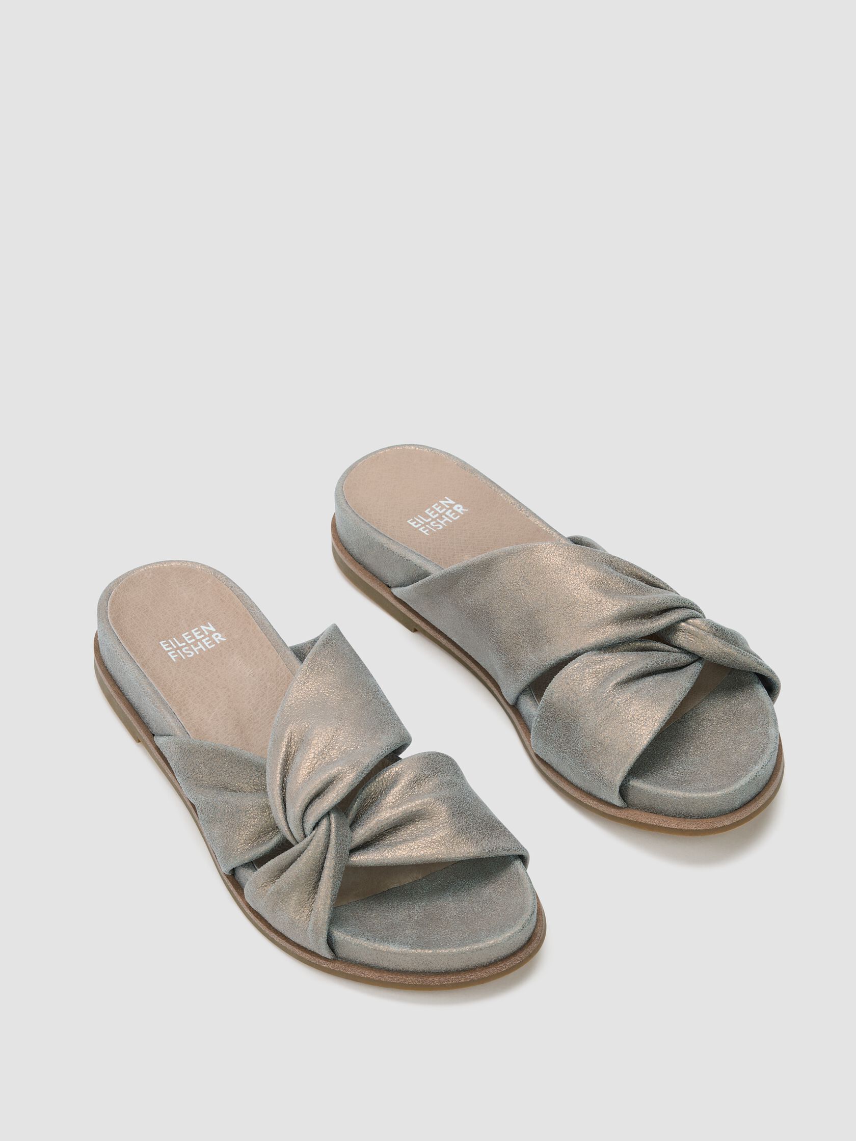 Dello Metallic Suede Wedge Sandal