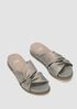 Dello Metallic Suede Wedge Sandal