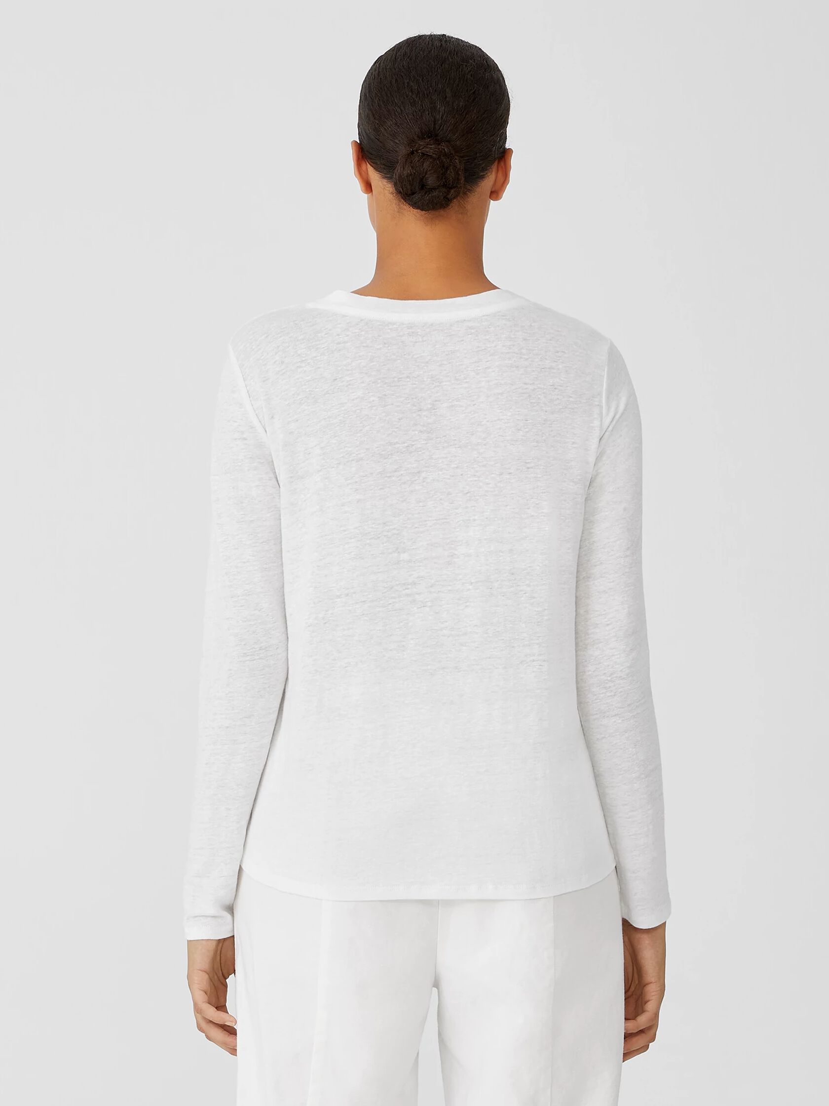 Organic Linen Jersey Crew Neck Top