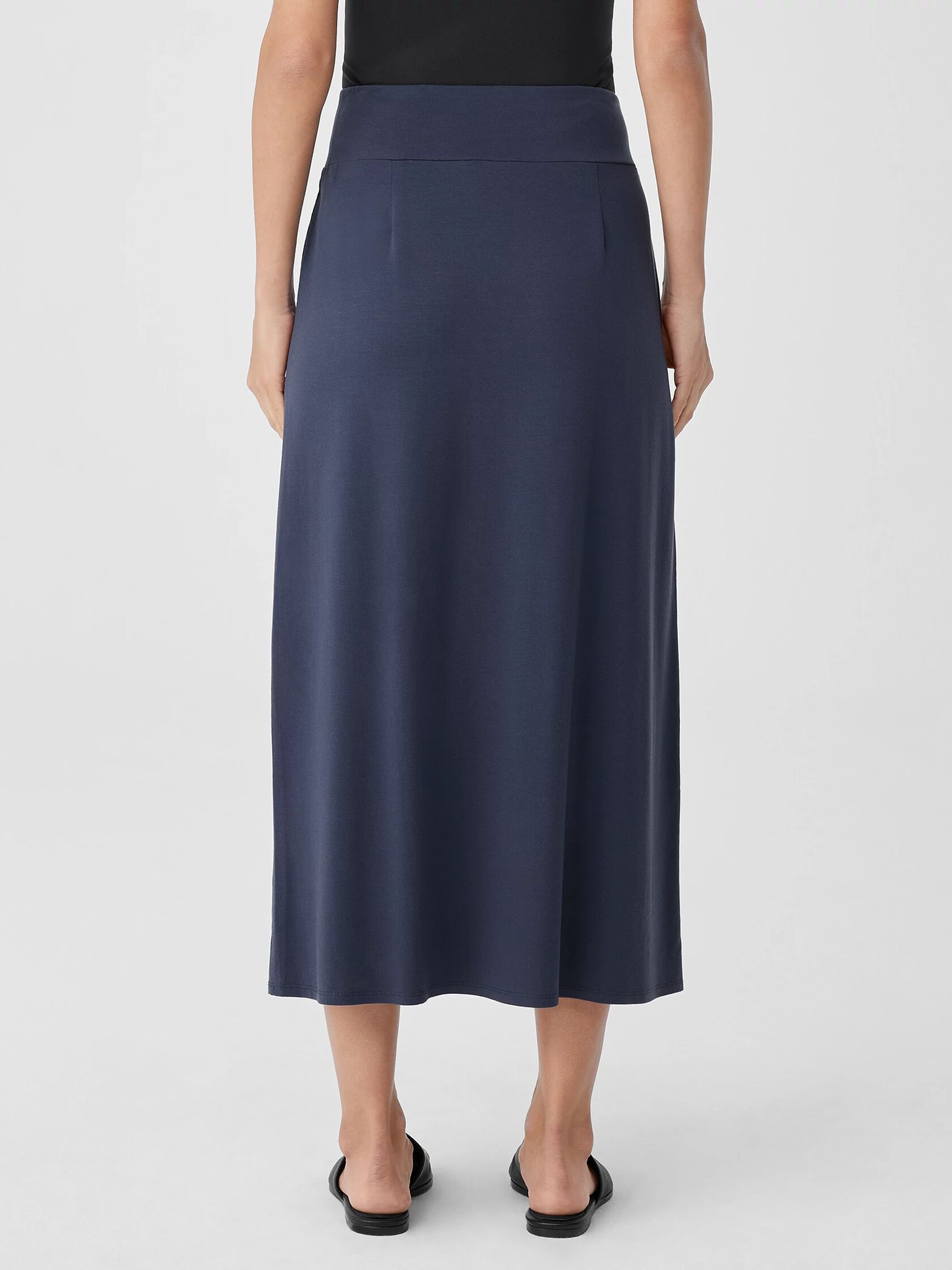 Stretch Jersey Knit A-Line Skirt