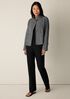 Organic Cotton Tweed Stand Collar Jacket